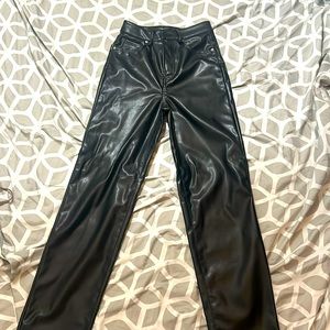 High Rise Leather Pants